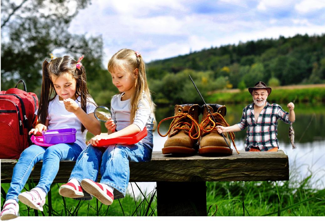 Wem geh&ouml;ren die Wanderschuhe mit je 2 Augen