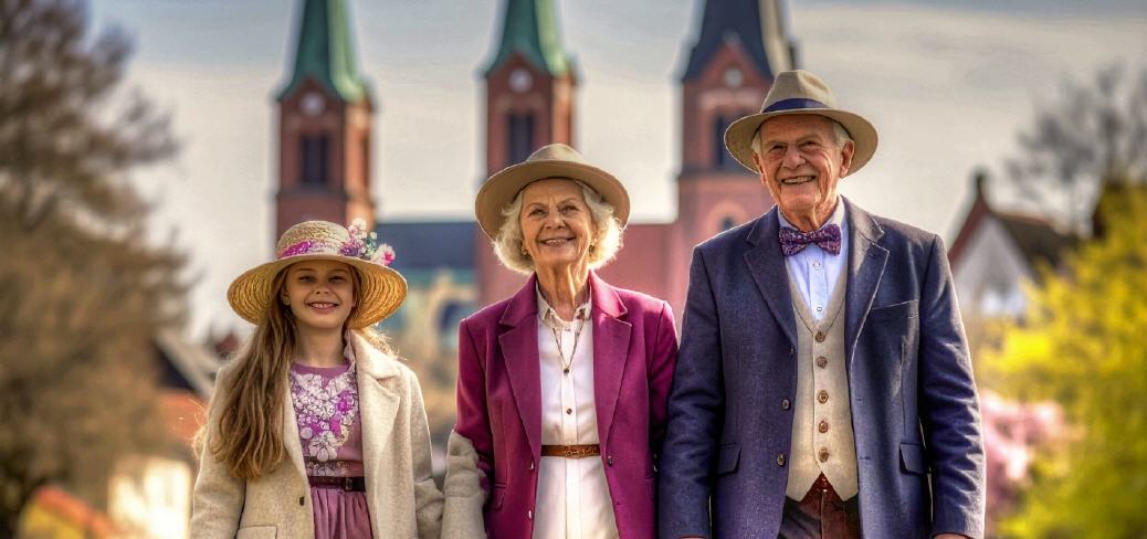 Kirchgang mit Enkelin am Ostersonntag!